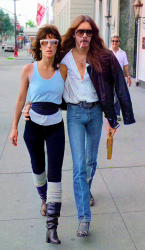 Cher and Les Dudek on Fifth Avenue in New York City (1980)
