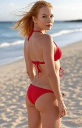 Traci Lords in a sexy red bikini