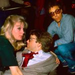 Dorothy Stratten on the set of They All Laughed. 1981 Dorothy Stratten with John Ritter and Peter Bogdanovich on the set of They All Laughed. 1981