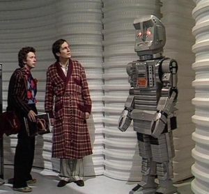 Ford Prefect, Arthur Dent & Marvin in The Hitchhiker’s Guide to the Galaxy BBC TV Series by Douglas Adams 1981