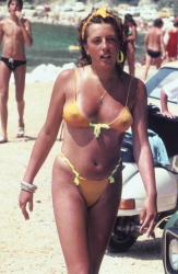 A girl sharing a lot in her bikini