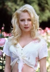Traci Lords in the flower garden