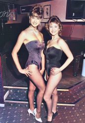 Sharon Isherwood and Lindsay Jane True at Miss Benny’s 1989 contest.