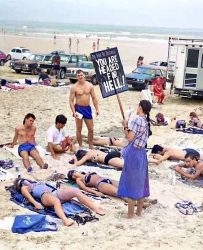 Not Everyone Likes Bikinis In Miami Beach, Florida 1980s