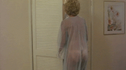 Leslie Easterbrook suprised at the closet