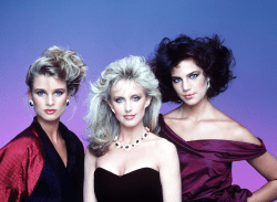 Morgan Fairchild, Terry Farrell, and Nicollette Sheridan at an event for Paper Dolls (1984)