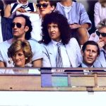 Princess Diana, Prince Charles, Brian May, and Roger Taylor at Wembley, 1985