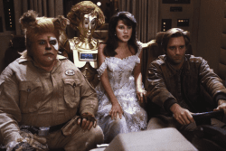 Bill Pullman, John Candy, Joan Rivers, Daphne Zuniga, and Lorene Yarnell Jansson in Spaceballs (1987)